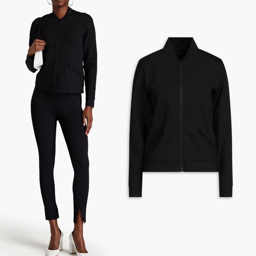 Commando Scuba Neoprene Zip Up Jacket in Black